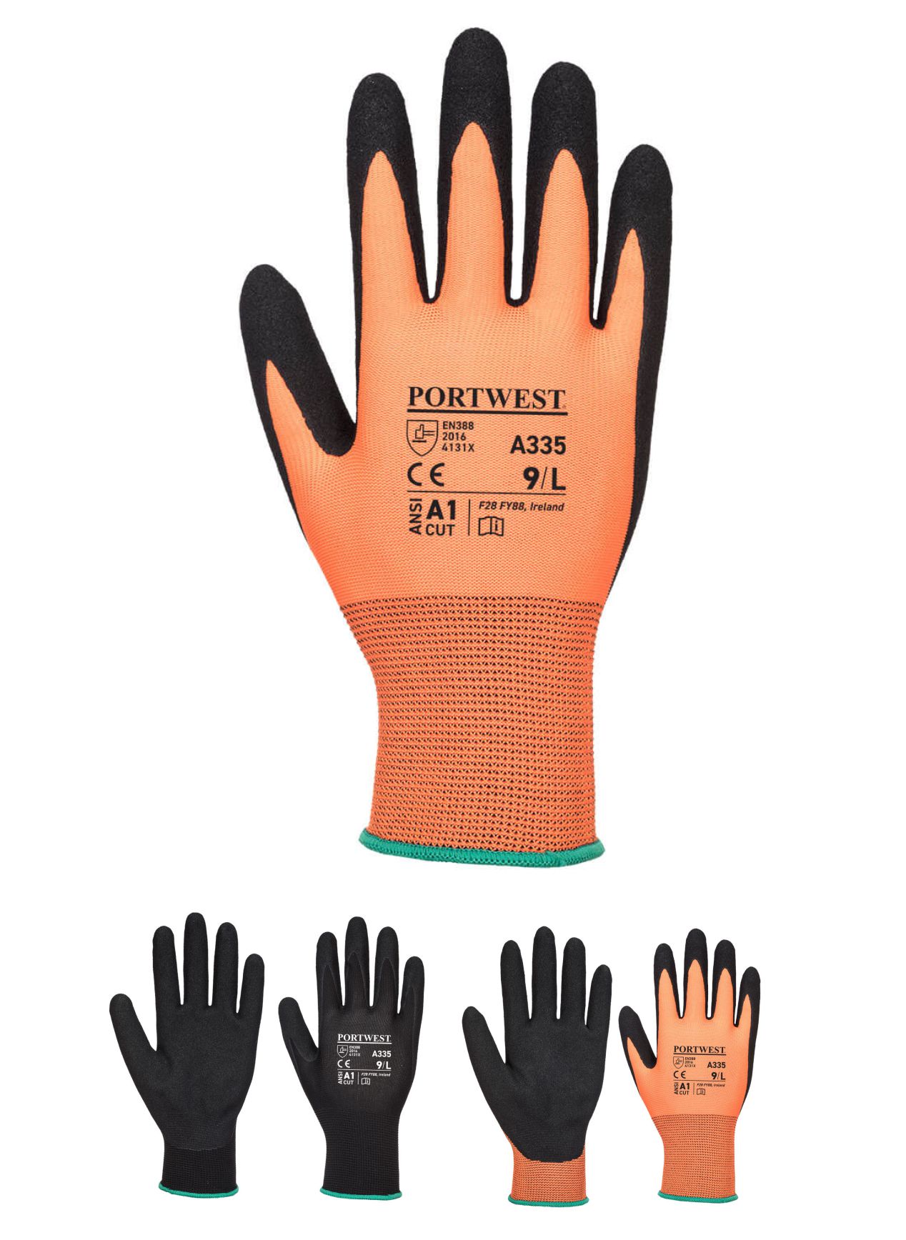 Portwest A335 - Dermi-Grip NPR15 Nitrile Sandy Glove